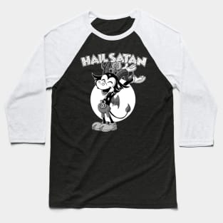 HAIL SATAN Baphomet 30s retro Cartoon Blackcraft Cute Baseball T-Shirt